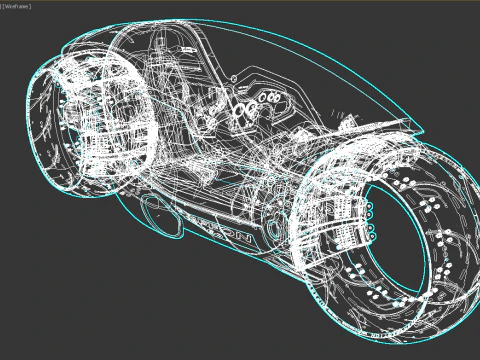 Sci-Fi Futuristic Motorcycle 3D Model