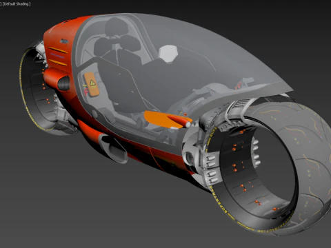 Sci-Fi Futuristic Motorcycle 3D Model