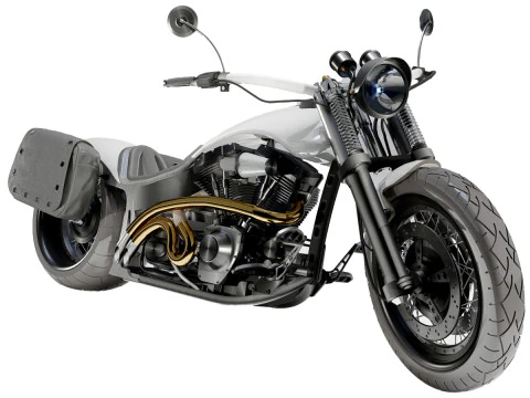 Motocicleta Chopper Personalizada Modelo 3D