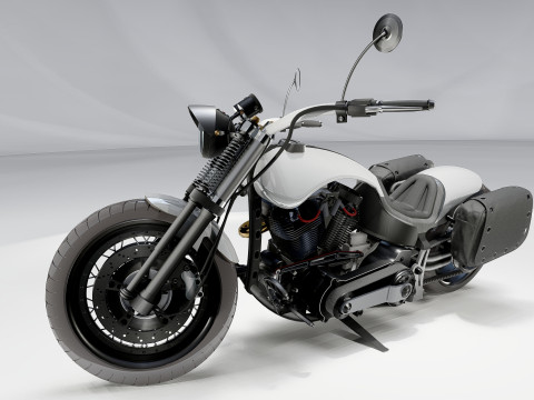 Custom Chopper Motorcycle 3D-Modell