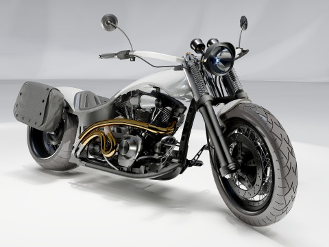 Custom Chopper Motorcycle 3D-Modell