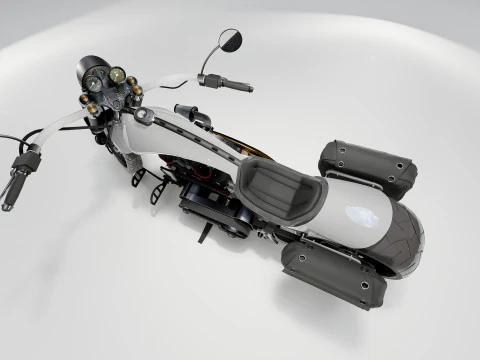 Custom Chopper Motorcycle 3D Model