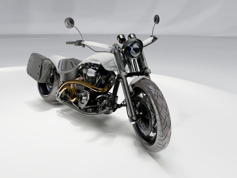 Custom Chopper Motorcycle 3D-Modell