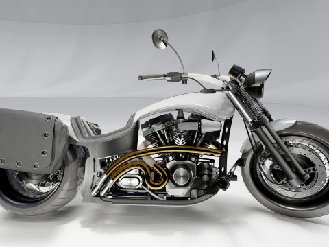 Custom Chopper Motorcycle 3D-Modell