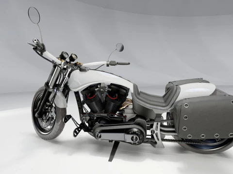Custom Chopper Motorcycle 3D Model