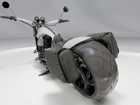 Custom Chopper Motorcycle 3D Model