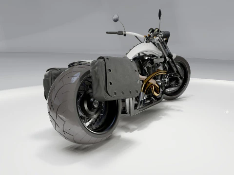Custom Chopper Motorcycle 3D Model