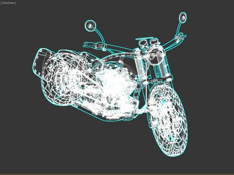 Custom Chopper Motorcycle 3D Model