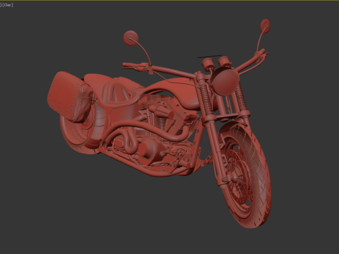 Custom Chopper Motorcycle 3D-Modell