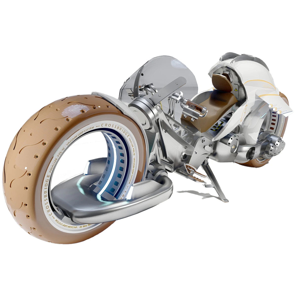 Futuristic Motorcycle 2 3D Model .c4d .max .obj .3ds .fbx .stl .blend 