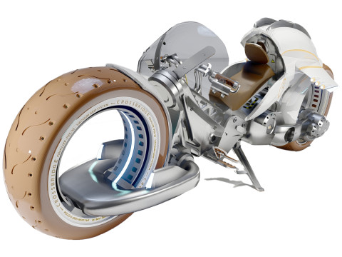 Futuristic Motorcycle 2 3D Model