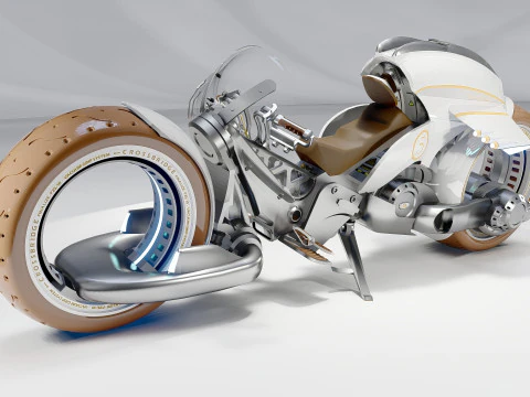 Futuristic Motorcycle 2 3D Model