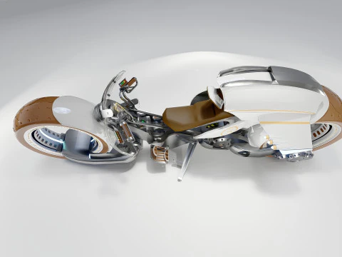 Futuristic Motorcycle 2 3D Model
