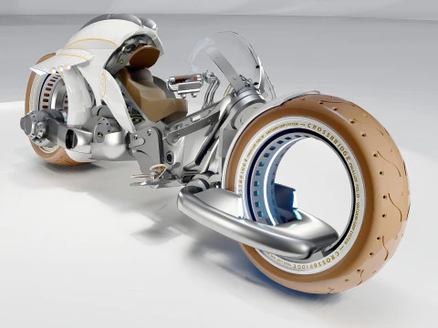 Futuristic Motorcycle 2 3D Model