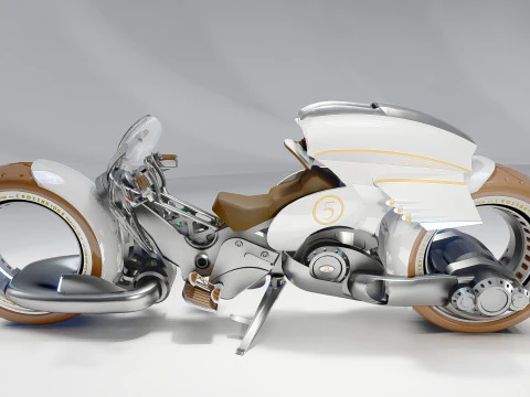 Futuristic Motorcycle 2 3D Model