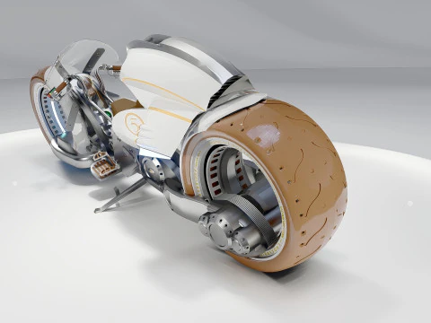 Futuristic Motorcycle 2 3D Model