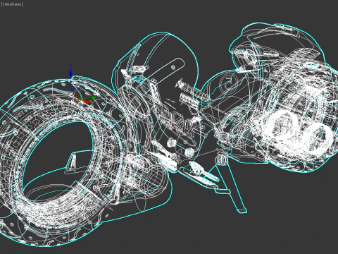 Futuristic Motorcycle 2 3D Model