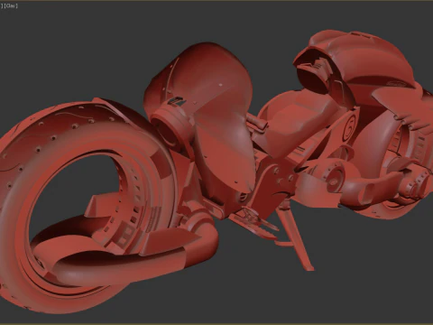 Futuristic Motorcycle 2 3D Model