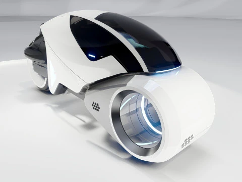 Tron Legacy White Light Cycle 3D Model
