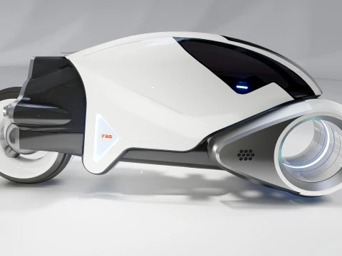 Tron Legacy White Light Cycle 3D Model