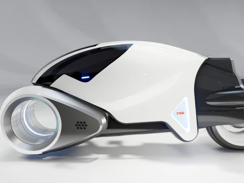 Tron Legacy White Light Cycle 3D Model