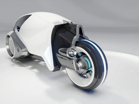 Tron Legacy White Light Cycle 3D Model