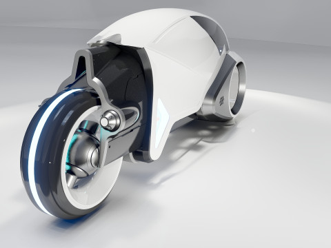 Tron Legacy White Light Cycle 3Dモデル
