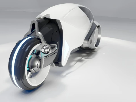 Tron Legacy White Light Cycle 3D Model