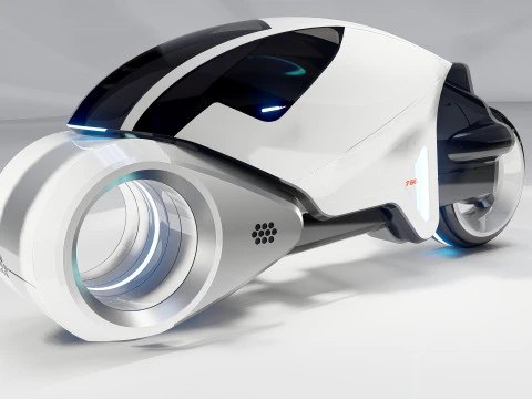 Tron Legacy White Light Cycle 3D Model