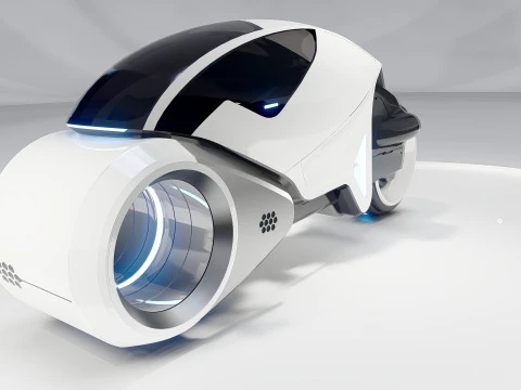 Tron Legacy White Light Cycle 3D Model