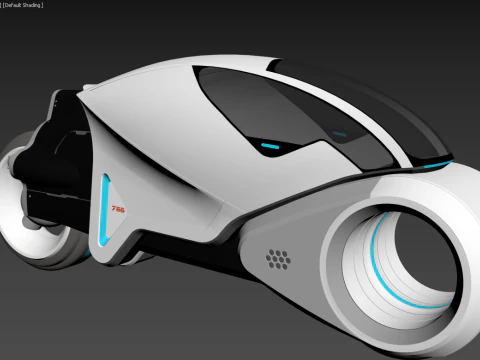 Tron Legacy White Light Cycle 3D Model
