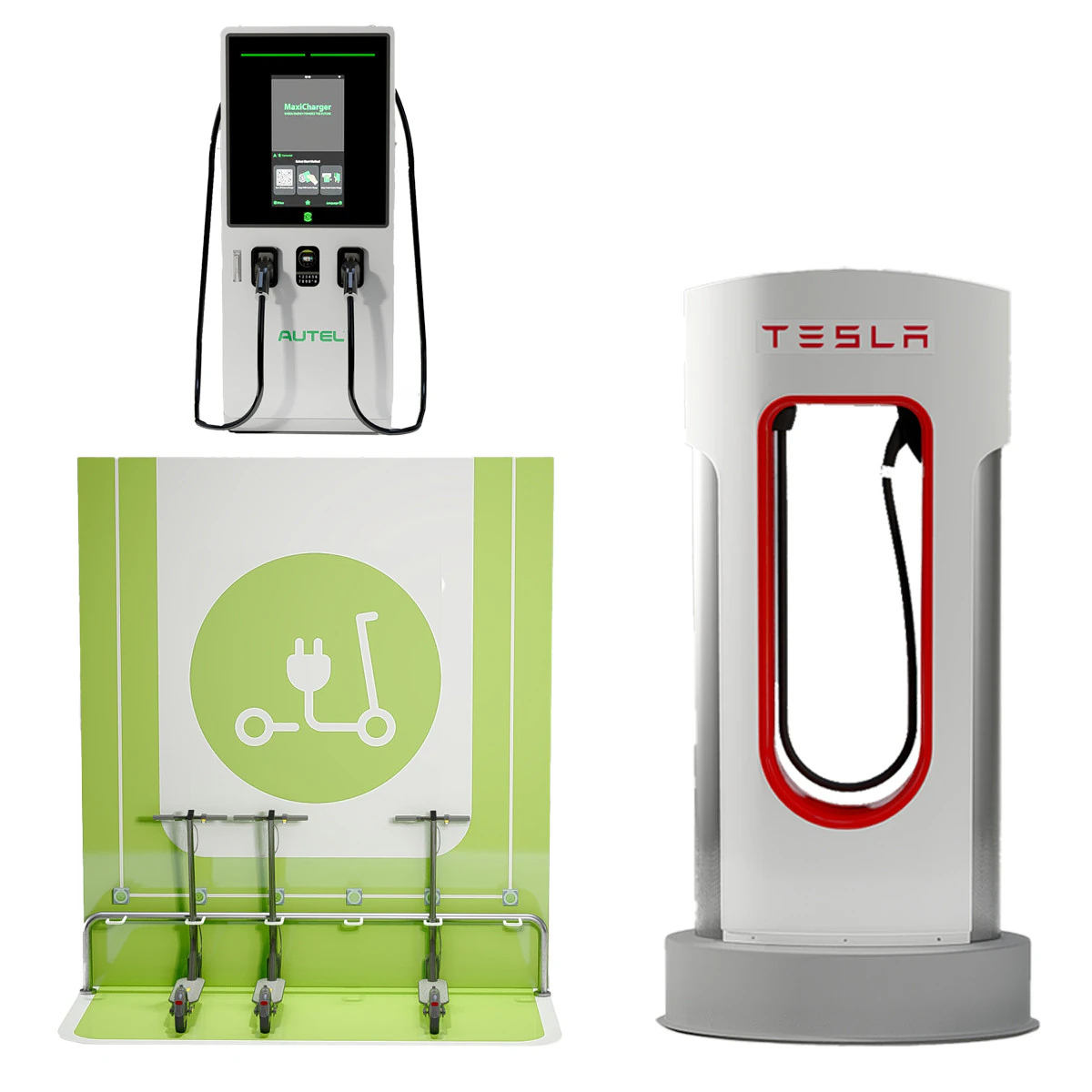 EV Car Charging Station Collection 3D Model .c4d .max .obj .3ds .fbx .stl .blend
