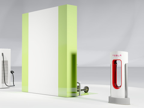 EV Car Charging Station Collection Modello 3D