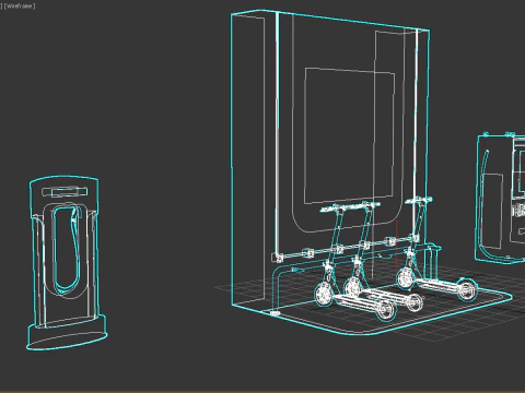 EV Car Charging Station Collection 3D Model