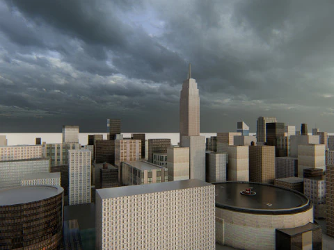 Manhattan NewYork Low Poly 3D Model