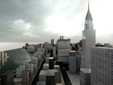 Manhattan NewYork Low Poly 3D Model