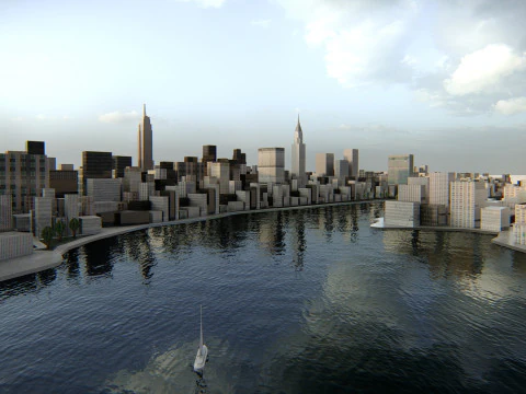 Manhattan NewYork Low Poly 3D Model