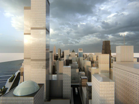 Manhattan NewYork Low Poly 3D Model