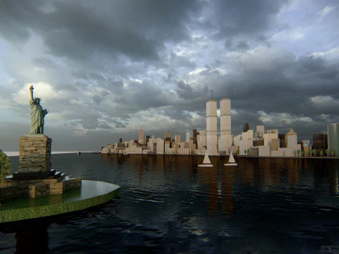 Manhattan NewYork Low Poly 3D Model