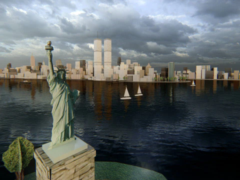 Manhattan NewYork Low Poly 3D Model
