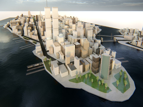 Manhattan NewYork Low Poly Modelo 3D