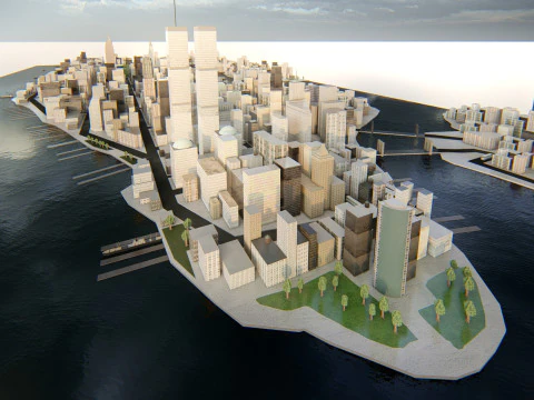 Manhattan NewYork Low Poly 3D Model