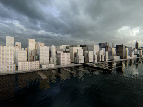 Manhattan NewYork Low Poly 3D Model