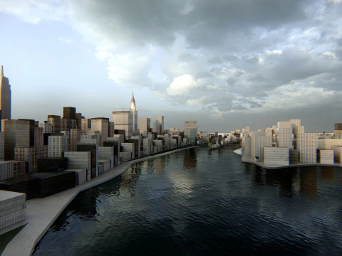 Manhattan NewYork Low Poly 3D Model
