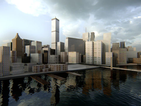 Manhattan NewYork Low Poly 3D Model