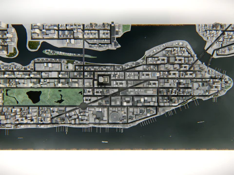 Manhattan NewYork Low Poly 3D Model