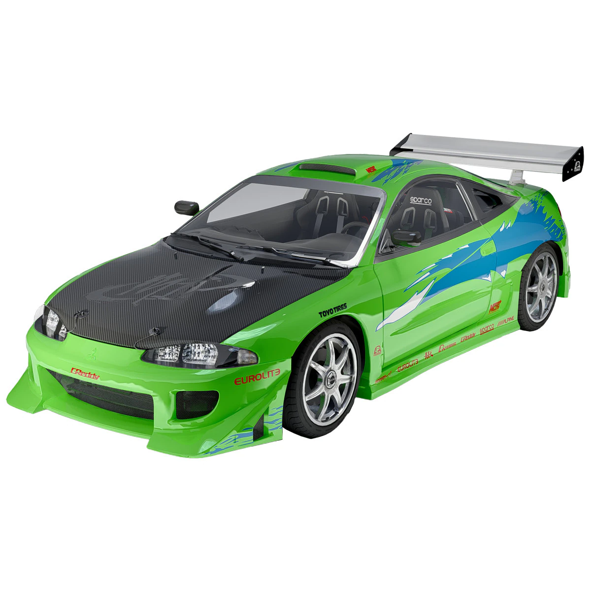 Mitsubishi Eclipse Fast Furious 3D Model .c4d .max .obj .3ds .fbx .stl .blend