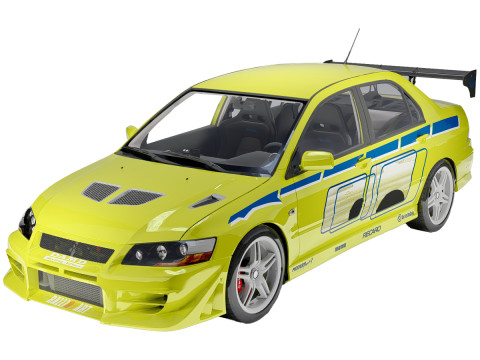 Mitsubishi Lancer Evolution VII Fast Furious 3D Model