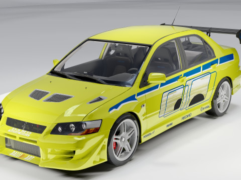 Mitsubishi Lancer Evolution VII Fast Furious 3D मॉडल