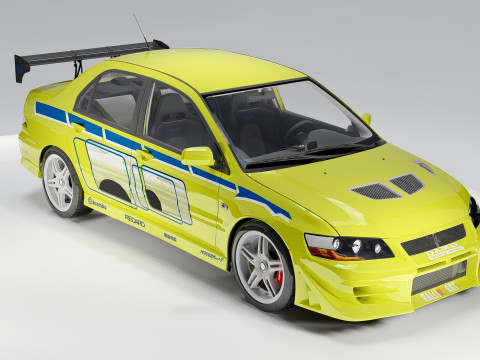 Mitsubishi Lancer Evolution VII Fast Furious 3D मॉडल